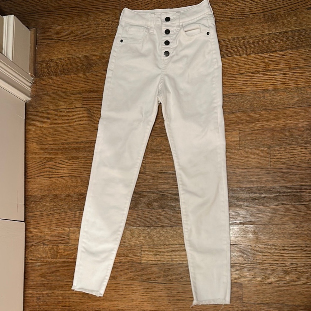 Harper Heritage White High Rise Denim Skinny Jeans Size 24